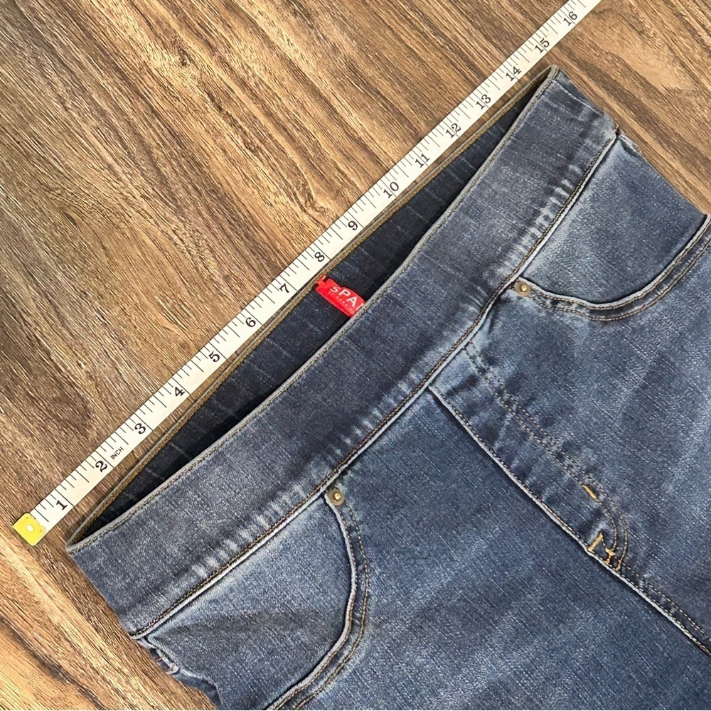 SPANX Medium Wash Distressed Pull-On Raw Hem Denim Leggings - Picture 11 of 14